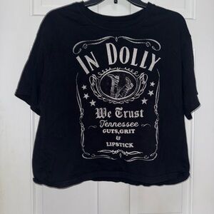 Black Graphic T-Shirt with White Print